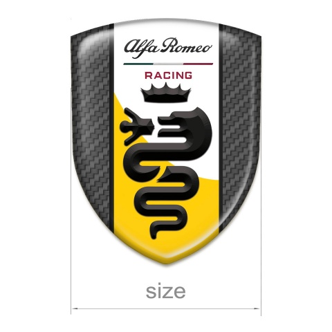 Alfa Romeo Car Accessories Badge Carbon with Yellow White Tape Design 