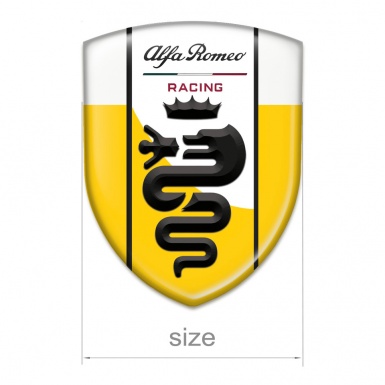 Alfa Romeo Silicone Car Decal Badge Yellow White Design 