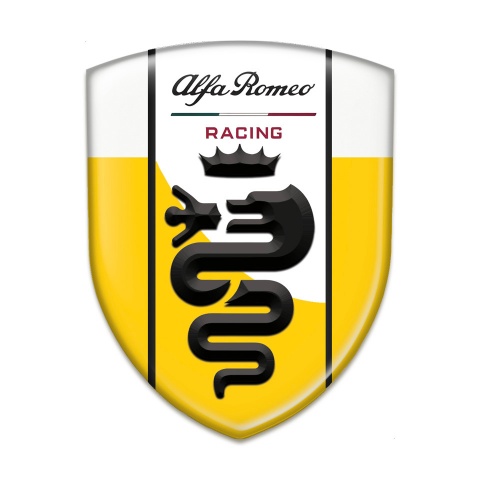 Alfa Romeo Silicone Car Decal Badge Yellow White Design 