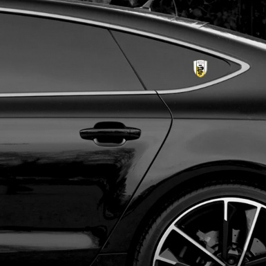 Alfa Romeo Silicone Badge White With Yellow White Ribbon Design 