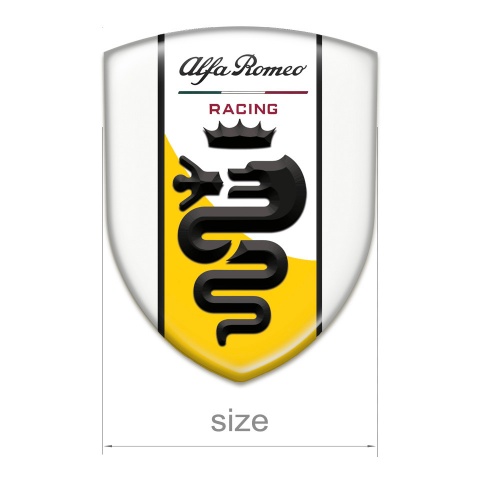 Alfa Romeo Silicone Badge White With Yellow White Ribbon Design 