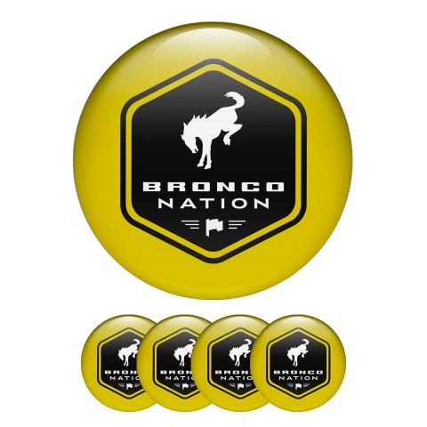 Ford Bronco Nation Emblem for Wheel Center Caps Yellow