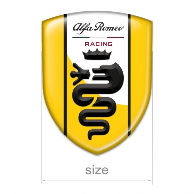 Alfa Romeo Silicone Shield Yellow base with Yellow White Ribbon logo 