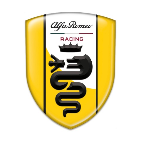Alfa Romeo Silicone Shield Yellow base with Yellow White Ribbon logo 
