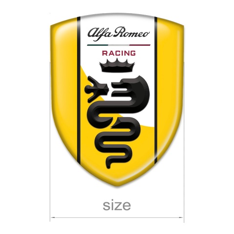 Alfa Romeo Silicone Shield Yellow base with Yellow White Ribbon logo 