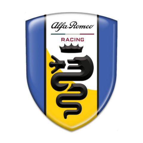 Alfa Romeo Auto Emblem Blue with Yellow White Tape Design 