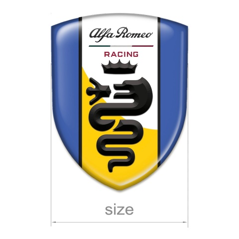 Alfa Romeo Auto Emblem Blue with Yellow White Tape Design 