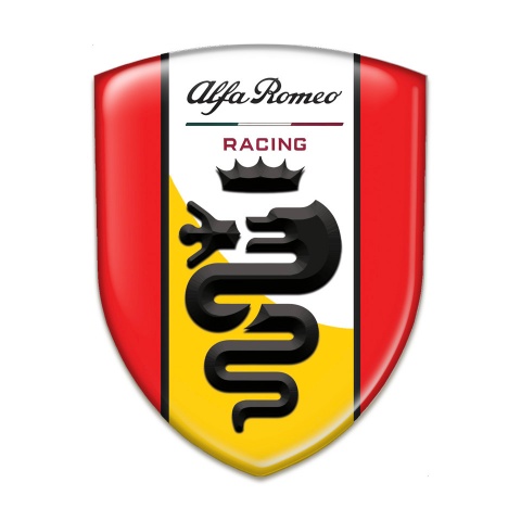 Alfa Romeo Emblem Badge Logo Red with Yellow White Tape Design 
