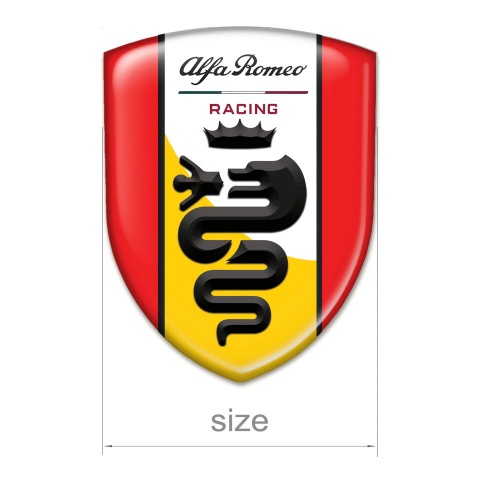 Alfa Romeo Emblem Badge Logo Red with Yellow White Tape Design 