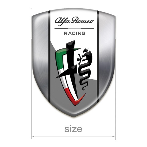 Alfa Romeo Tuning Badge  Silver Edition New Logo Style 