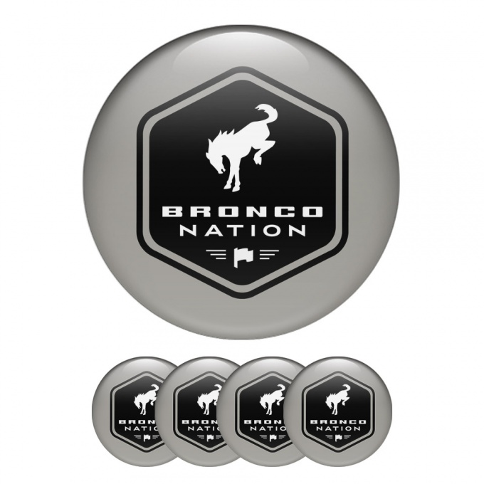Ford Bronco Nation Emblem for Wheel Center Caps Grey