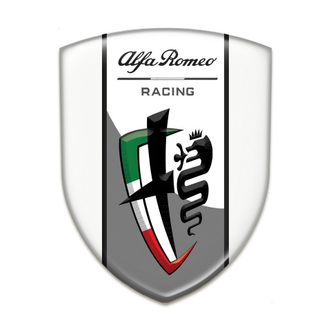 Alfa Romeo Silicone Car Decal Badge White Edition New Logo Style 