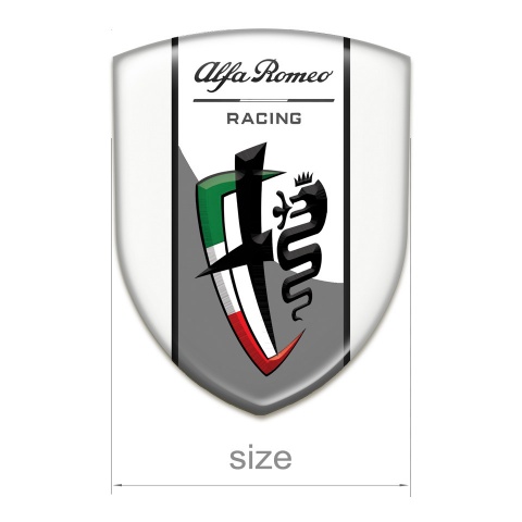 Alfa Romeo Silicone Car Decal Badge White Edition New Logo Style 
