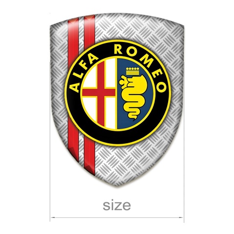 Alfa Romeo Tuning Emblem Mesh Effect with Red Lines base Classic Logo 
