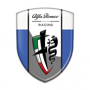 Alfa Romeo 3D Gel Emblem Blue White Edition racing Style 