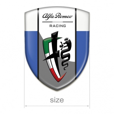 Alfa Romeo 3D Gel Emblem Blue White Edition racing Style 