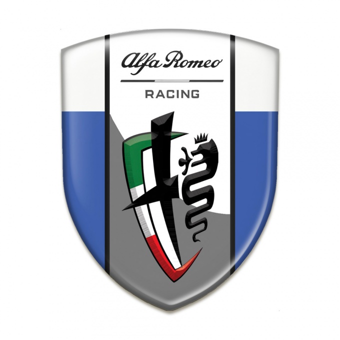 Alfa Romeo 3D Gel Emblem Blue White Edition racing Style 