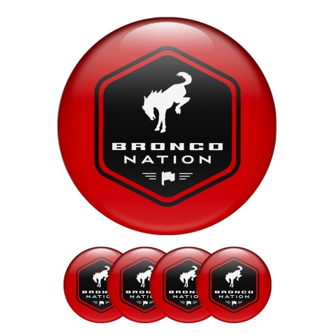 Ford Bronco Nation Emblem for Wheel Center Caps Red