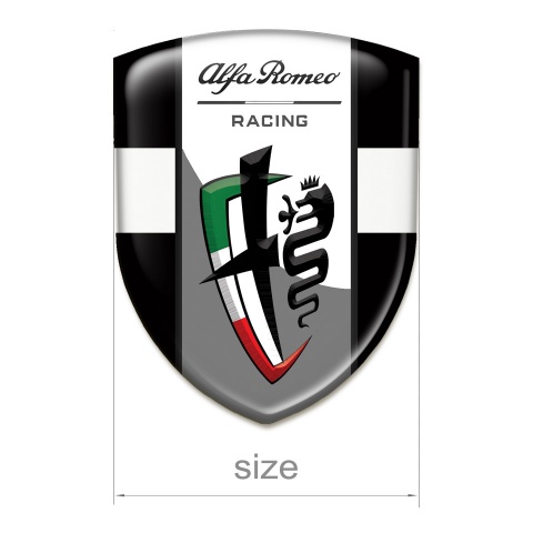 Alfa Romeo Self Adhesive Car logo Emblem Black with White tape edition New Logo Style 