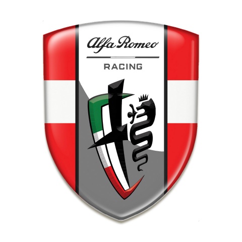 Alfa Romeo Silicone Badge Red with White Tape Editio New Logo 