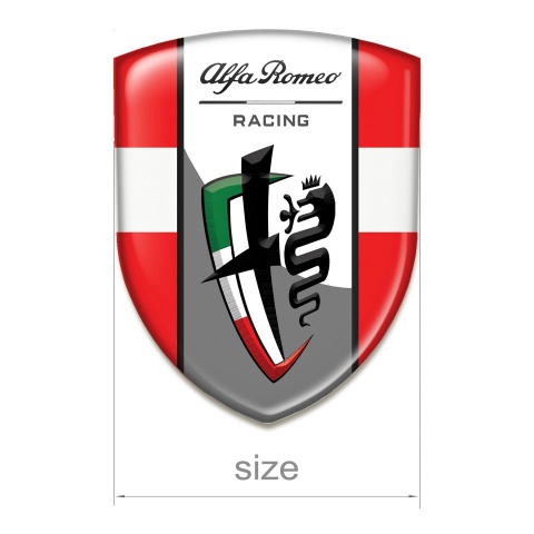 Alfa Romeo Silicone Badge Red with White Tape Editio New Logo 