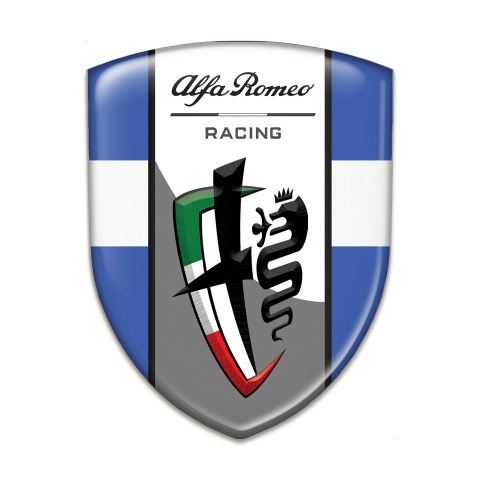 Alfa Romeo Silicone Shield Blue with White Ribbon Version 