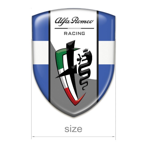 Alfa Romeo Silicone Shield Blue with White Ribbon Version 