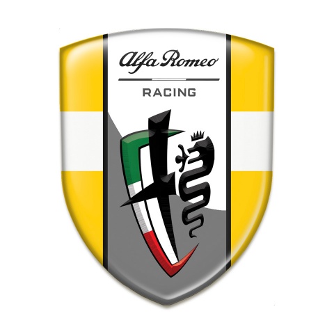 Alfa Romeo Auto Emblem Yellow with White Ribbon Version 