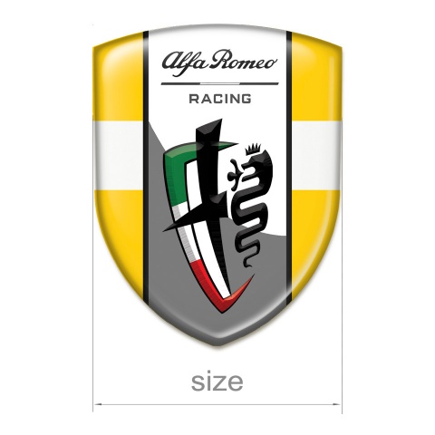 Alfa Romeo Auto Emblem Yellow with White Ribbon Version 