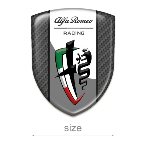 Alfa Romeo Tuning Emblem Carbon Base Grey White Logo Tape 
