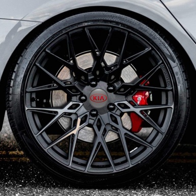 Kia Silicone Stickers Center Hub Red Emblem