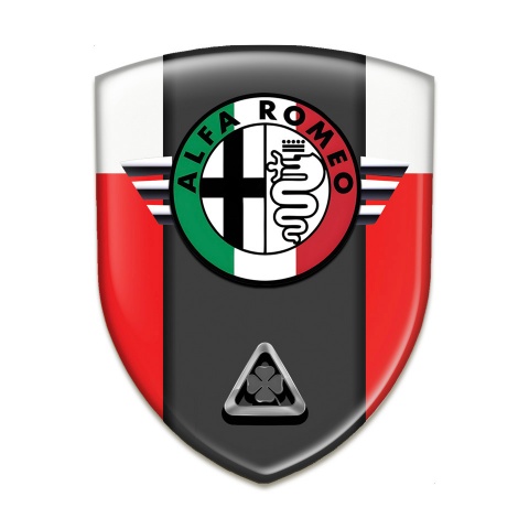 Alfa Romeo 3D Gel Emblem High End Red White Model 