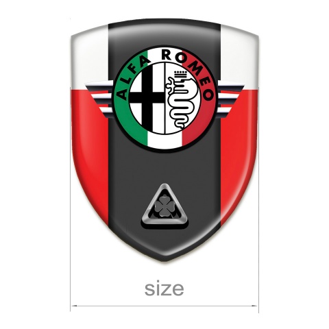 Alfa Romeo 3D Gel Emblem High End Red White Model 
