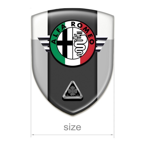 Alfa Romeo Tuning Badge Racing Edition Gray White Model 