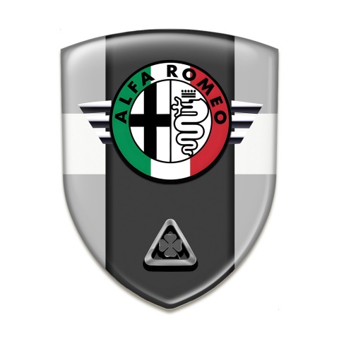 Alfa Romeo Car Interior Badge Gray with White Ribbon Model 