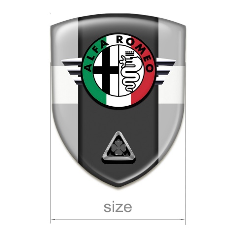 Alfa Romeo Car Interior Badge Gray with White Ribbon Model 