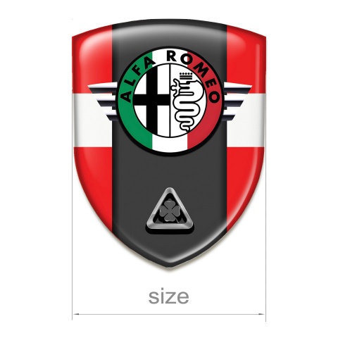 Alfa Romeo Silicone Car Decal Badge Red with White Ribbon Model