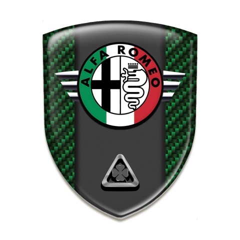 Alfa Romeo Silicone Emblem Green Carbon Pattern 