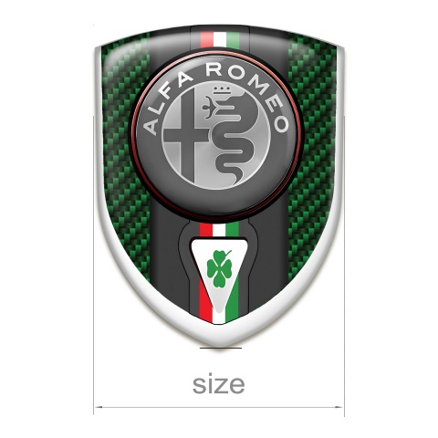Alfa Romeo Car Interior Badge Green Carbon Print Italian Flag Motive 