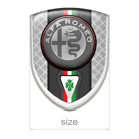 Alfa Romeo Silicone Badge Mesh Effect Base Italian Flag Motive