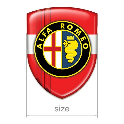 Alfa Romeo Silicone Shield Red with White Tape Design Classic Logo 