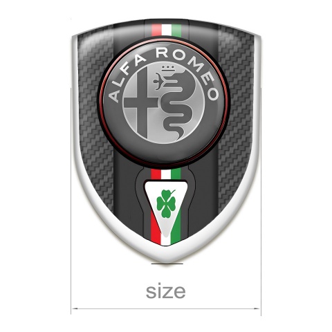 Alfa Romeo Auto Emblem Carbon Base Italian Flag Motive