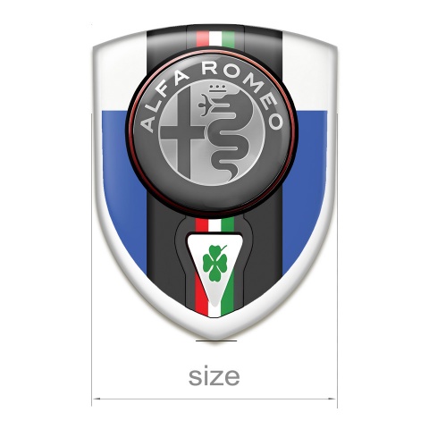 Alfa Romeo Emblem Exterior Blue White Design Italian Flag motive 