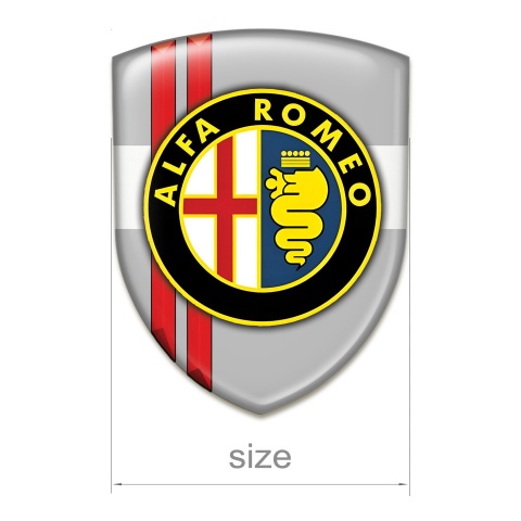 Alfa Romeo Tuning Badge Grey with White Base Classic Logo 