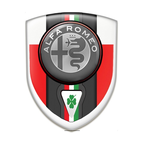 Alfa Romeo Car Accessories Badge red White base Italian Flag Motive 
