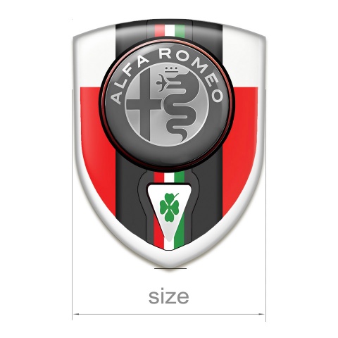 Alfa Romeo Car Accessories Badge red White base Italian Flag Motive 