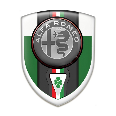 Alfa Romeo Silicone Badge Green White Design Italian Flag Motive 