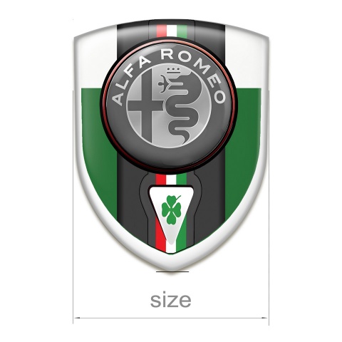 Alfa Romeo Silicone Badge Green White Design Italian Flag Motive 