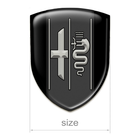 Alfa Romeo Silicone Badge Stylish Black Background Gray Snake 