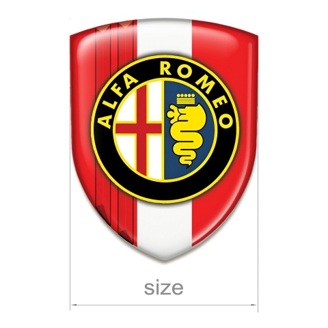 Alfa Romeo Domed Emblem Red White Pattern Classic Logo Style 